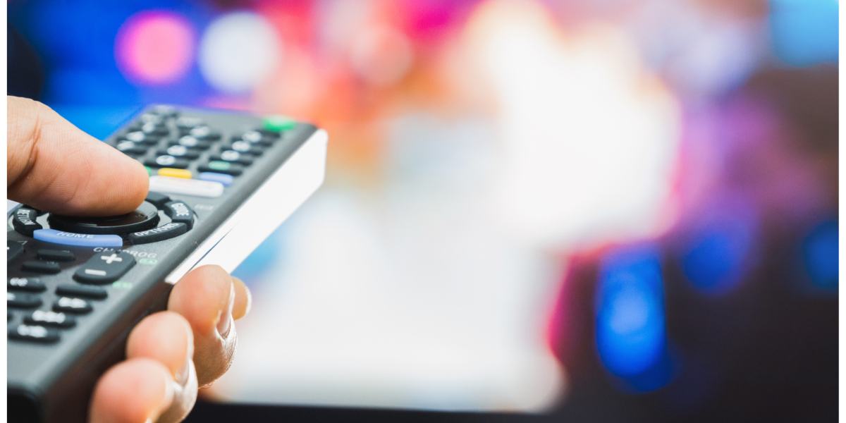 TV Viewing holding remote